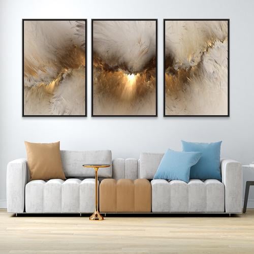 لوحة ثلاثية فن تجريدي تصميم عصري