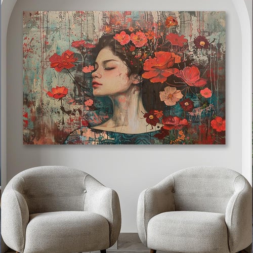 لوحة عرضية بنات بتصميم مودرن