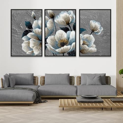 لوحة ثلاثية فن تجريدي تصميم عصري