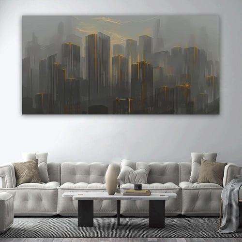 لوحة عرضية فن تجريدي تصميم عصري