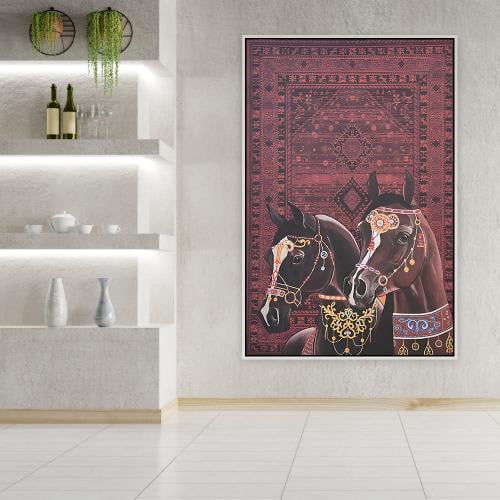 لوحة فنية طباعة سجاد مع حصان تصميم عصري
