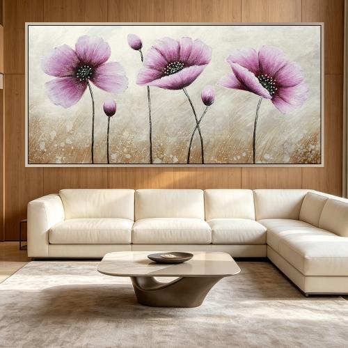 لوحة عرضية ورد بتصميم عصري