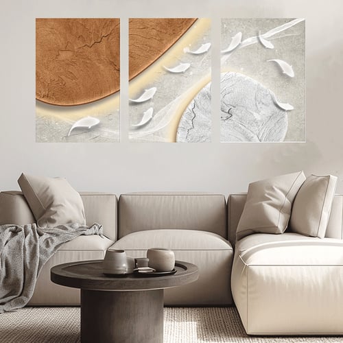 لوحة ثلاثية فن تجريدي تصميم عصري