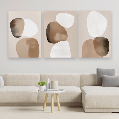 طقم من ثلاثة لوحات فن تجريدي مودرن آرت