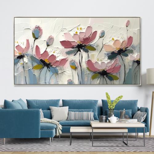 لوحة عرضية ورد تصميم عصري