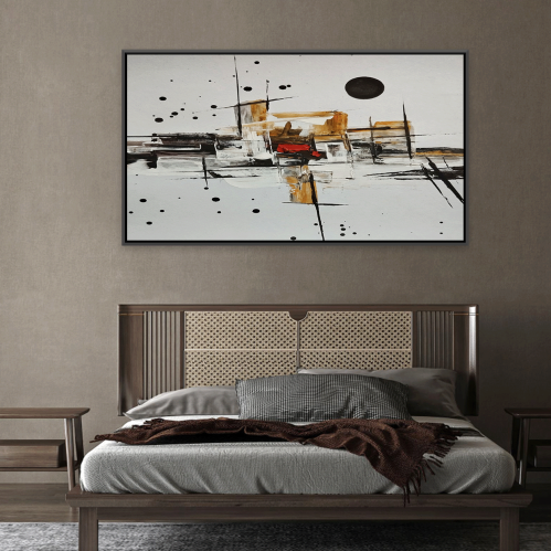 لوحة عرضية فن تجريدي تصميم عصري