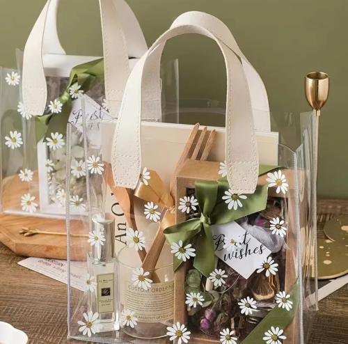 12 قطعة من الأكياس البلاستيكية الشفافة الزهرية