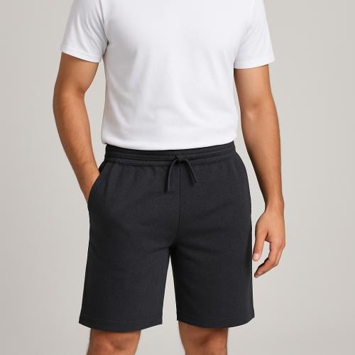 شورت قطن ساده رصاصي غامق