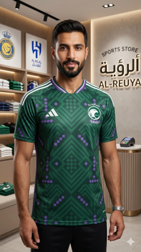 تيشيرت المنتخب السعودي الجديد كاس العالم بدون رقم
