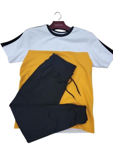 طقم رجالي تركي بنطلون وتيشيرت خامة قطن