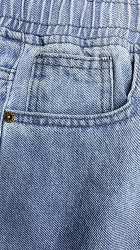 جينز كارجو اوفر سايز سادة بدون جيوب خامة راقية