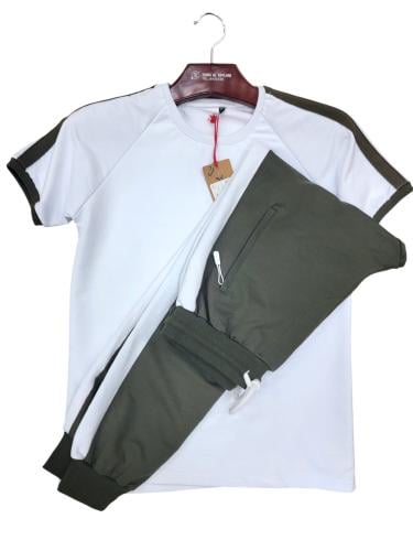 طقم رجالي تركي بنطلون وتيشيرت خامة قطن