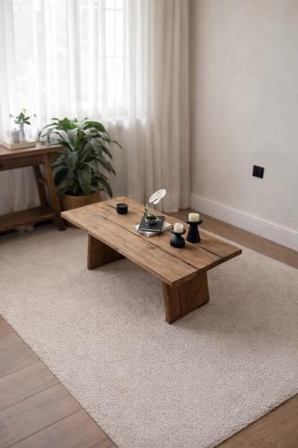 Natural wood coffee table, vintage
