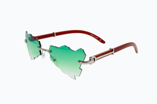 نظارة المملكة اخضر عدسات تحمل خريطة السعودية