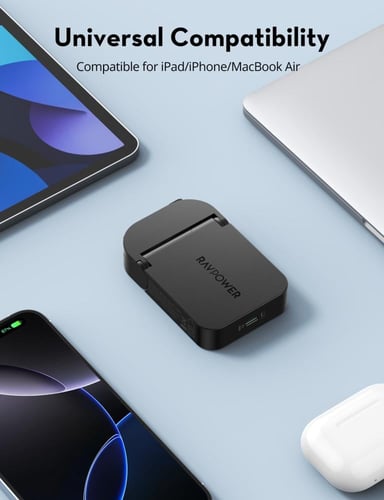 شاحن جداري نحيف راف باور بقوة 35واط منفذ تايب سي -...