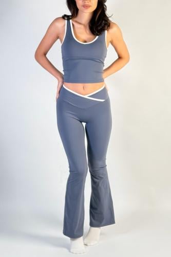 slay all day flared - smoky blue