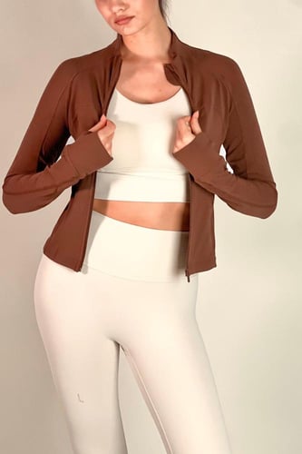 slay all day jacket - chocolate brown
