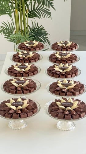 ١٠ صواني ضيافه طاولات (شوكلت بلجيكي)