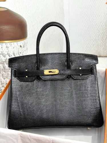 حقيبة هيرمز بيركن ليزارد أسود | Hermes Birkin | Mirror Quality