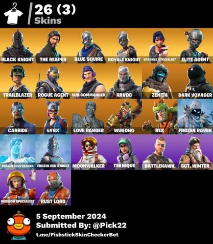 حساب فورت نايت سكن شيطون+سكنات التويتش +26 سكن اسا...
