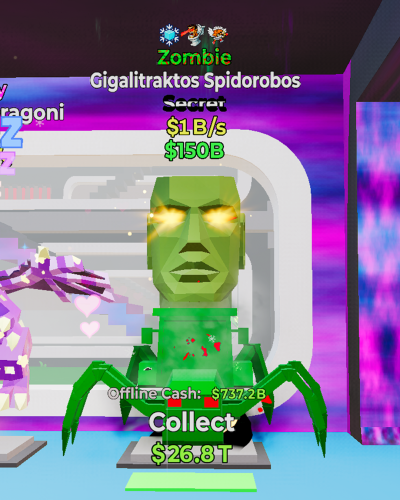 عنكبوت عليه تطويرة زومبي مضروب 4 ضربات يعطي 1 بليو...