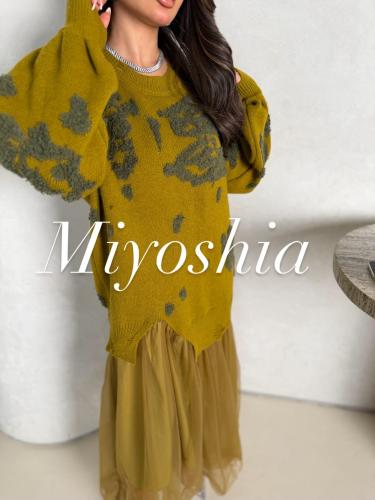 Winter dress free size color mustard