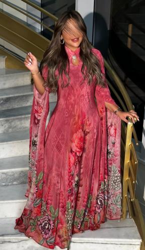 Dress with rose print upon request