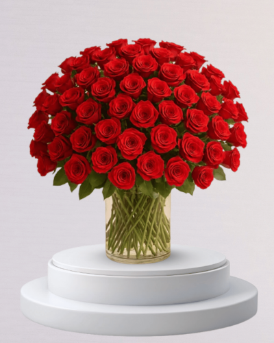 فازة حُب – فازة 100 وردة جوري أحمر