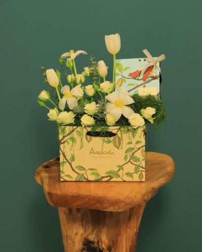 ورد مع شوكولاتة T5 – بتنسيق فاخر