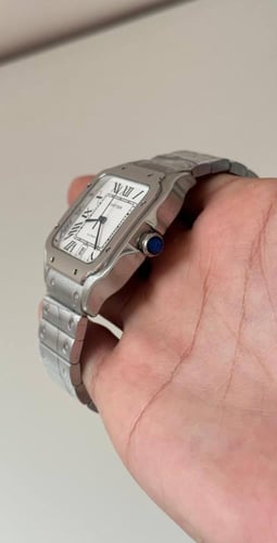 ساعه سانتوس دي كارتير 41m ميناء ابيض