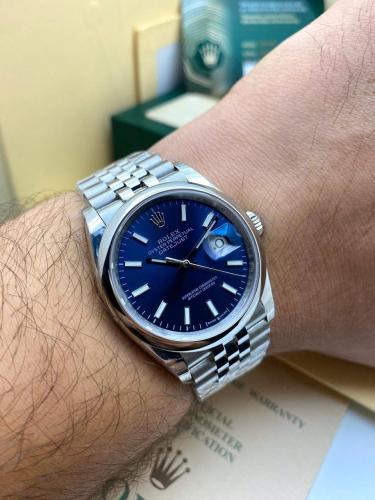 ساعه رولكس datejust blue اطار ناعم