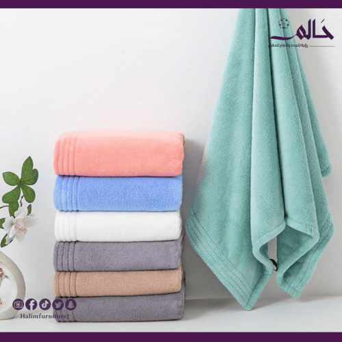 منشفة استحمام متوسطة فاخرة ٧٠×١٤٠ سم – قطن درجة أو...