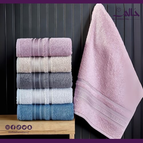 منشفة استحمام متوسطة فاخرة ٧٠×١٤٠ سم – قطن درجة أو...