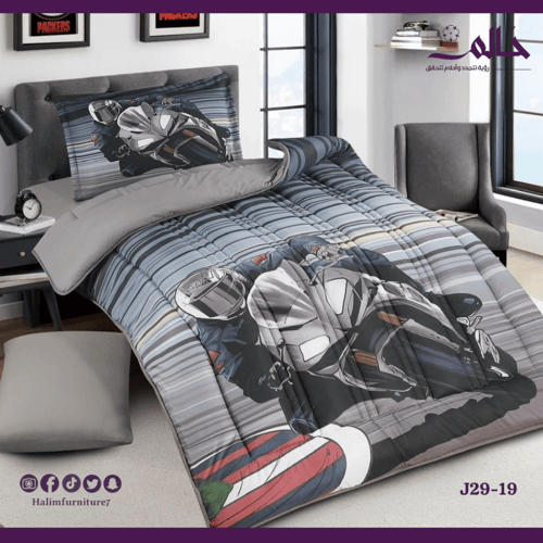 لحاف أطفال أولاد – ٤ قطع برسومات كرتونية