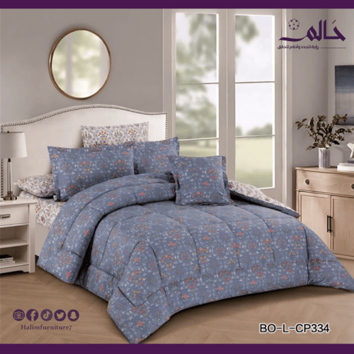 مفرش قطني 100% فاخر – 8 قطع للمقاس المزدوج