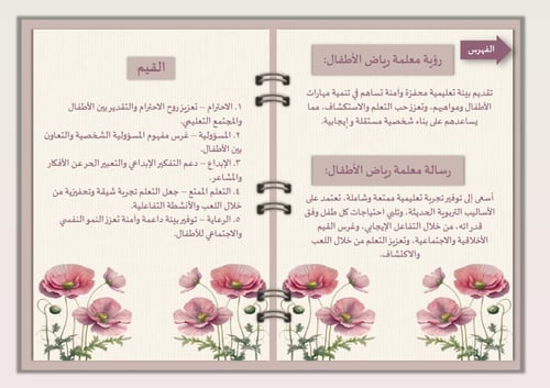 سجل شواهد اداء رياض أطفال تصميم بيج ذو طابع انيق