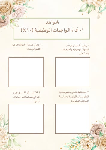 سجل توثيق شواهد اداء المعلم( ورود بيج)