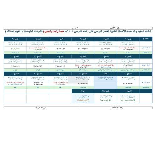 خطة النشاط الطلابي الفصل الدراسي الأول 1448 المرحل...