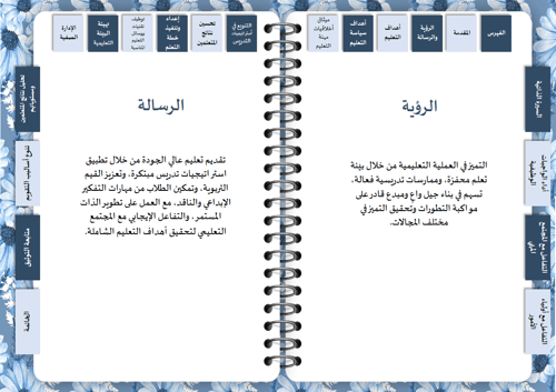 سجل توثيق شواهد اداء المعلم ( زهور أزرق )