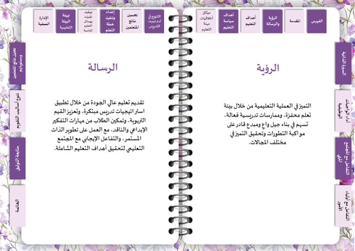 سجل توثيق شواهد اداء المعلم ( زهور ارجواني )