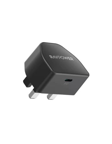 راف باور شاحن جداري usb-c بقوة 20 وات لون اسود