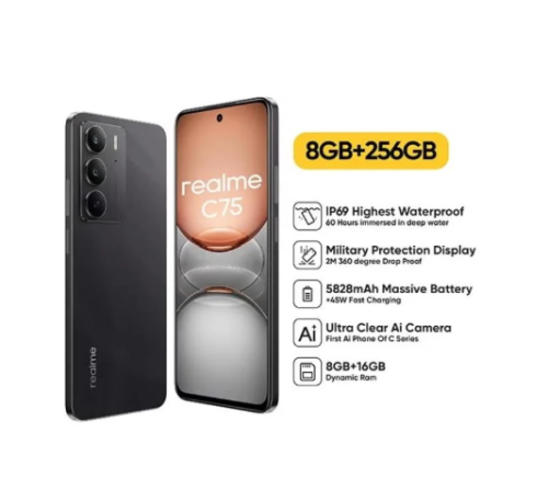 ريلمي C75 ذاكرة داخلية 256 جيجابايت وذاكرة رام 8 ج...
