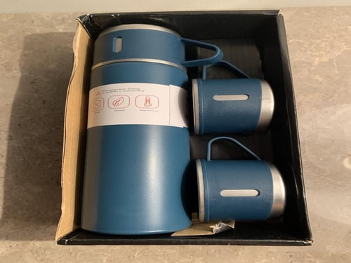 طقم ترمس من الفولاذ المقاوم للصدأ مكون من 3 اكواب...