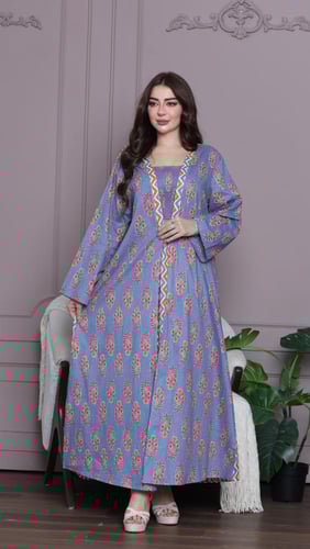 جلابية قطن قطعتين بألوان صيفية