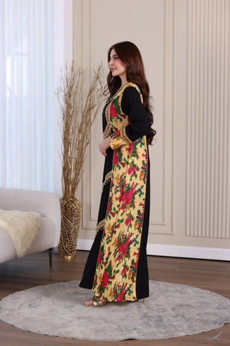 جلابية لينن ممزوجة بخام شالكي جانبي وكلفة شمالية ل...