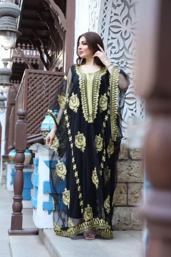 جلابية ( نشل ) بالتل والتطريز الذهبي