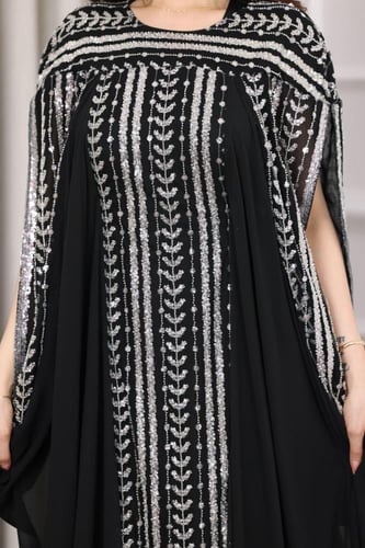 فستان سهرة شيفون مطرز