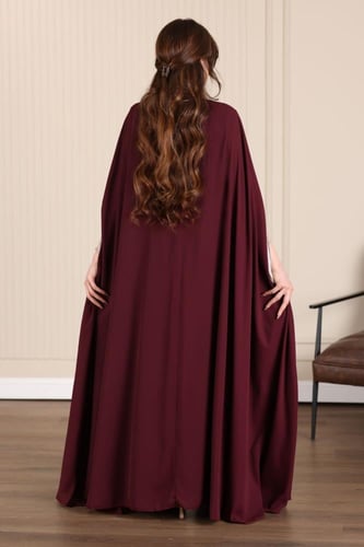 قفطان مغربي قطعتين شيفون مطرزة