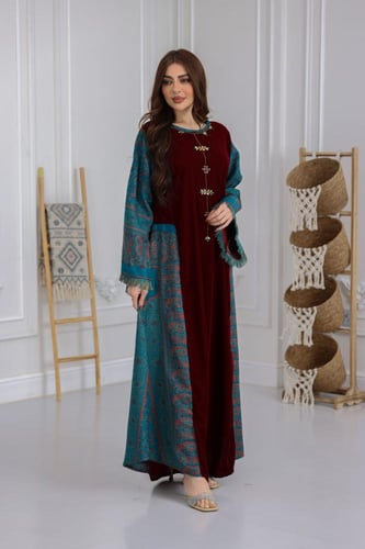 جلابية مخمل ممزوجة بالخام الكشميري الشتوي