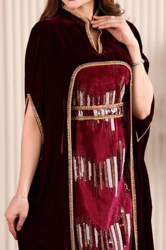 جلابية مخمل قطعتين